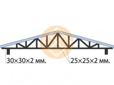 Двускатная ферма с рамой 30×30×2 мм.