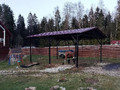 двускатный навес из металлочерепицы